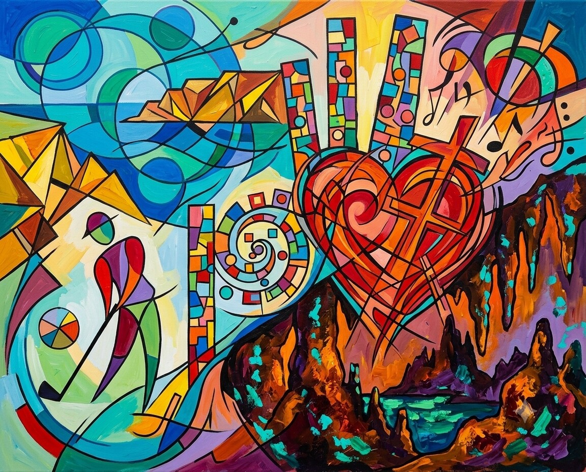 Praia d'el Rey 2023 im Stil von Kandinsky
